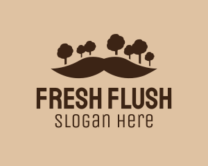 Mustache Tree Forest logo design