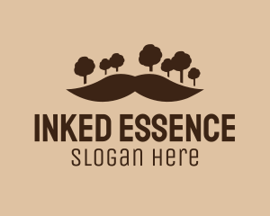 Mustache Tree Forest logo design