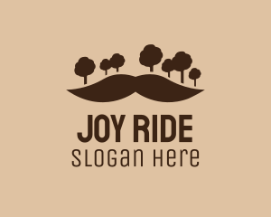 Mustache Tree Forest logo design