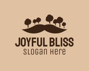 Mustache Tree Forest logo design