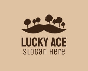 Mustache Tree Forest logo design