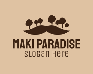 Mustache Tree Forest logo design