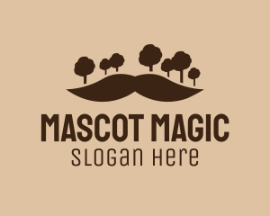 Mustache Tree Forest logo design