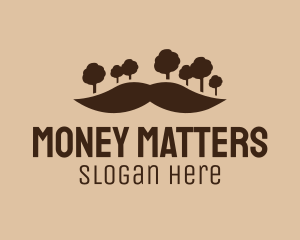 Mustache Tree Forest logo design