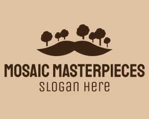 Mustache Tree Forest logo design