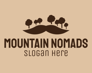 Mustache Tree Forest logo design