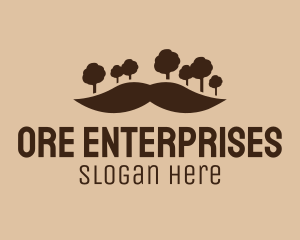 Mustache Tree Forest logo design