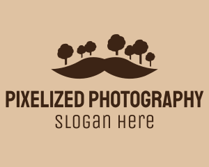 Mustache Tree Forest logo design