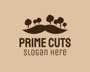 Mustache Tree Forest logo design