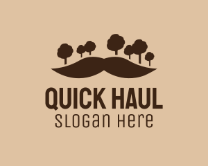 Mustache Tree Forest logo design