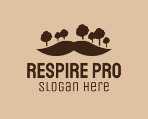 Mustache Tree Forest logo design