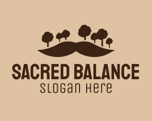 Mustache Tree Forest logo design