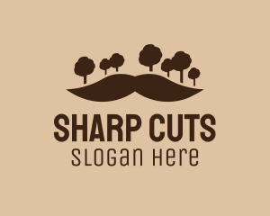 Mustache Tree Forest logo design