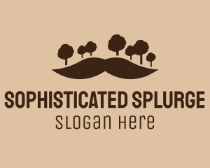 Mustache Tree Forest logo design