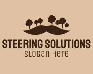 Mustache Tree Forest logo design