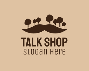 Mustache Tree Forest logo design