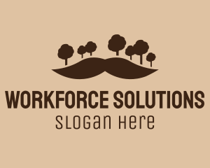 Mustache Tree Forest logo design