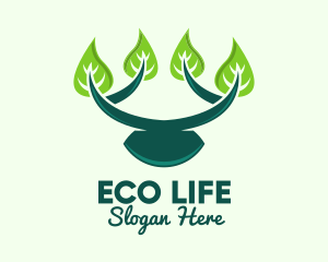 Green Branch Leaves  logo design