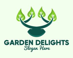 Green Branch Leaves  logo design