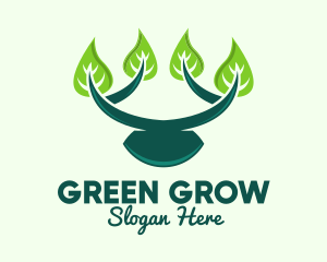 Green Branch Leaves  logo design