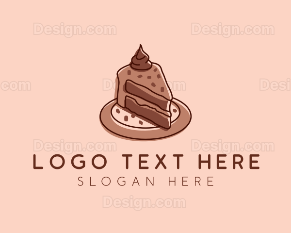 Chocolate Cake Dessert Logo