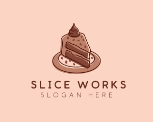 Chocolate Cake Dessert logo design