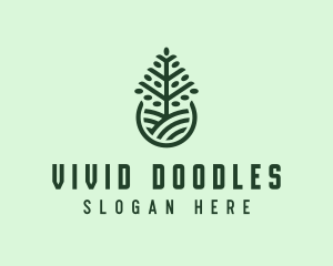 Seedling Tree Plant logo design