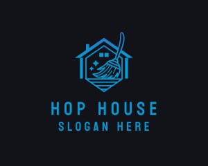 Broom House Cleaning logo design