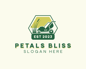 Grass Cutting Lawn Mower logo design