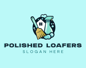 Cleaning Spray Broom logo design