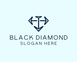 Blue Diamond Arrows logo design