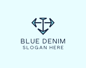 Blue Diamond Arrows logo design