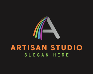 Art Studio Letter A logo design