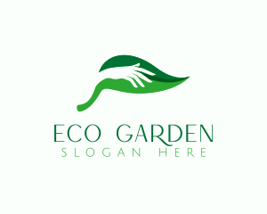 Nature Hand Leaf logo design