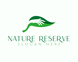 Nature Hand Leaf logo design