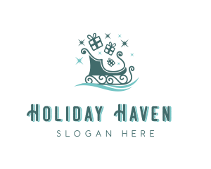 Christmas Holiday Sled logo design