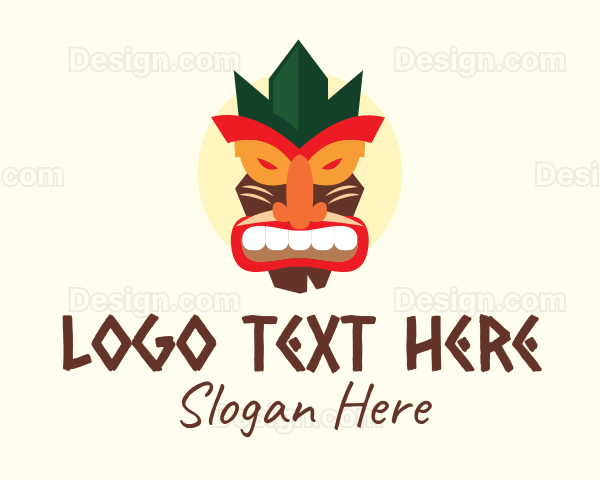 Tribal Tiki Mask Logo