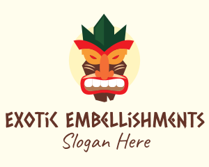 Tribal Tiki Mask logo design