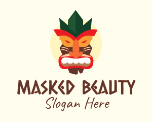 Tribal Tiki Mask logo design