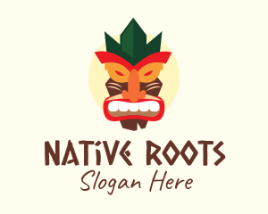 Tribal Tiki Mask logo design