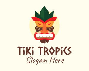 Tribal Tiki Mask logo design