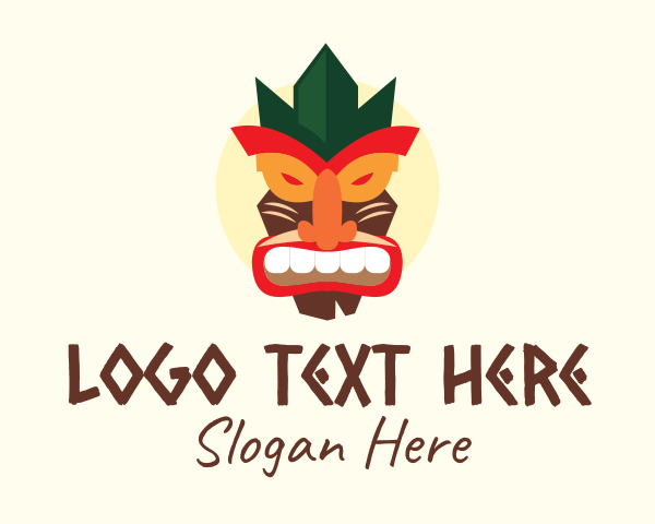 Tribal Tiki Mask logo