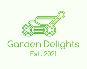 Outline Lawn Mower logo design