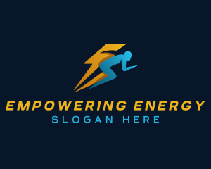 Human Lightning Flash logo design