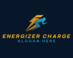 Human Lightning Flash logo design