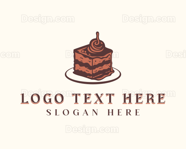 Chocolate Cake Dessert Logo