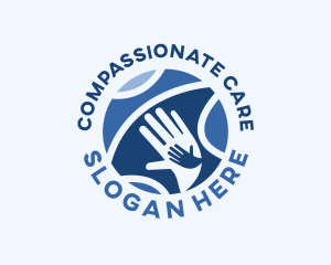 Globe Hands Volunteer logo design