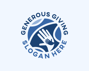 Globe Hands Volunteer logo design