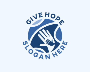 Globe Hands Volunteer logo design