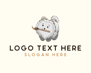 Cute Puppy Paintbrush logo